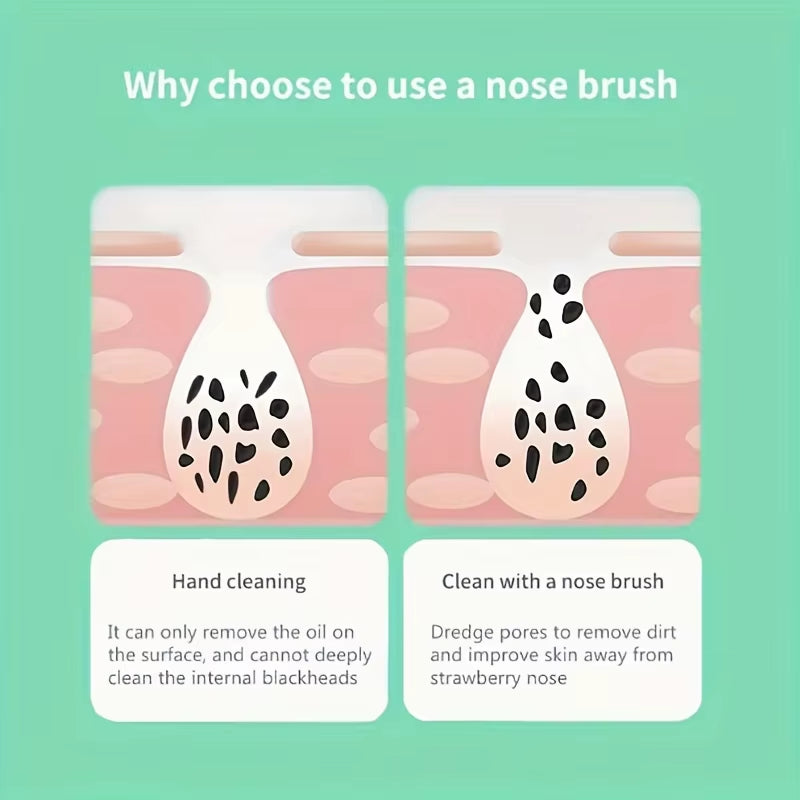 1PC Soft Silicone Nose Brush, Clean the Face, Remove Blackheads, Clean the Nose, Exfoliate, Wash the Face Brush, Easy to C