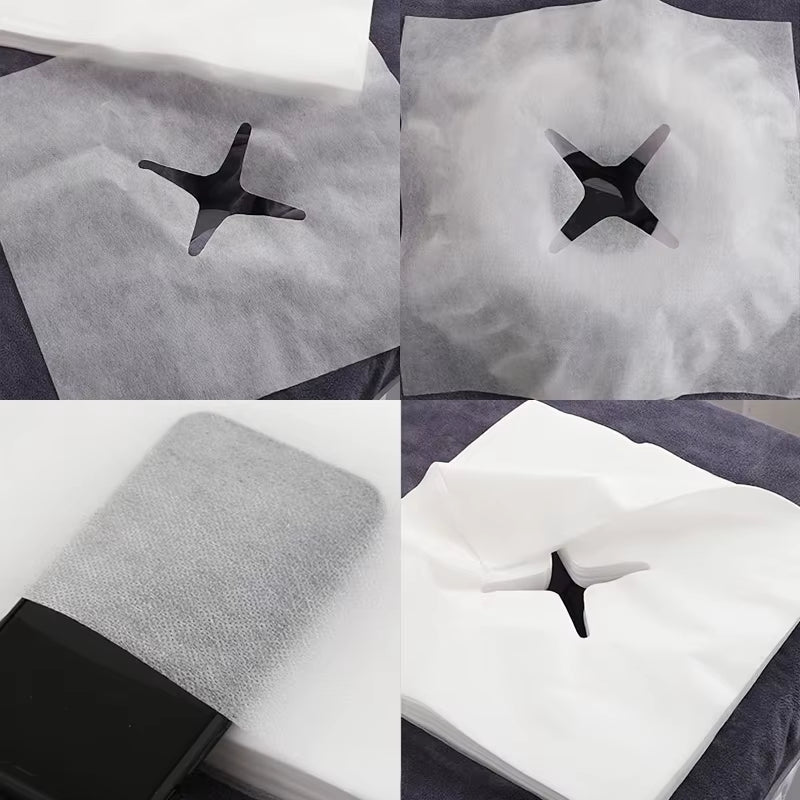 50/300Pcs Disposable Hole Towel Non-Woven Towel Covers Bed Sheet Face Pad Anti-Bacteria Beauty Salon Makeup Lashes Accessories