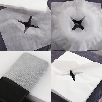 50/300Pcs Disposable Hole Towel Non-Woven Towel Covers Bed Sheet Face Pad Anti-Bacteria Beauty Salon Makeup Lashes Accessories