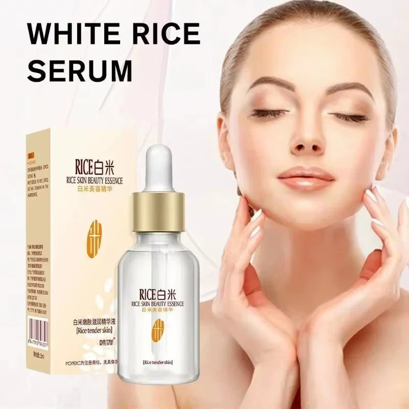 White Rice Face Serum Shrink Pores Brightening Whitening Cream anti Aging Lines and Wrinkles for Glowing Skin Firm Care Essence