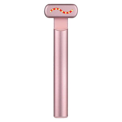 Eye Massager Wand Rechargeable Heated Vibration Electric Facial Beauty Device for Skin Care at Home Pink