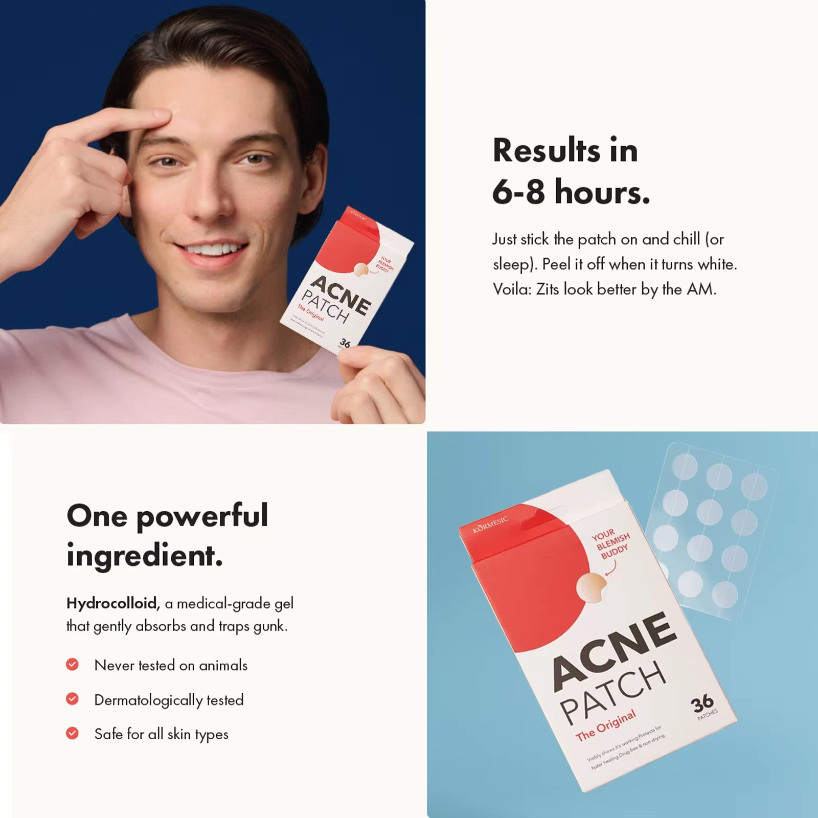 New Original Acne Invisible Patch Set, Suitable for Covering Acne, Pimples, and Blemishes on the Face and Skin Day and Night