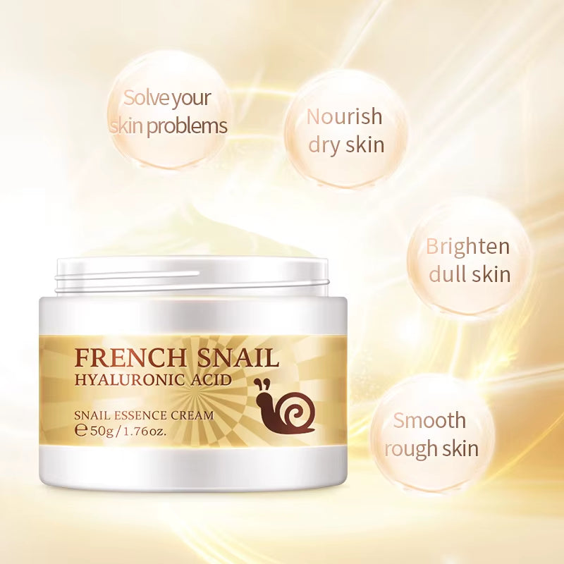 Snail Face Cream Hyaluronic Acid Moisturizer Firming Facial Cream Collagen Nourishing Serum Skin Care 50ML