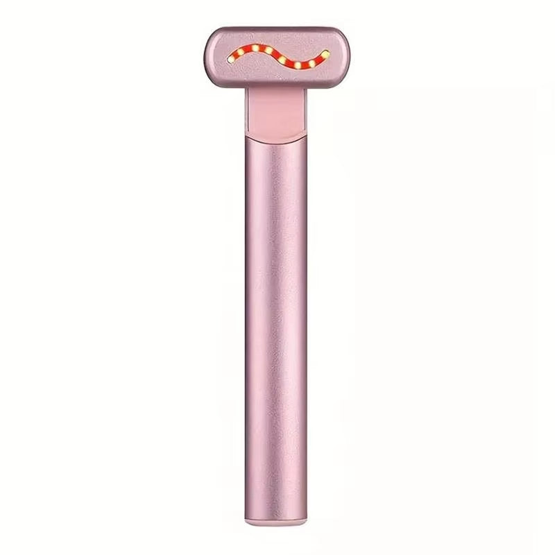 Eye Massager Wand Rechargeable Heated Vibration Electric Facial Beauty Device for Skin Care at Home Pink