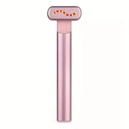 Eye Massager Wand Rechargeable Heated Vibration Electric Facial Beauty Device for Skin Care at Home Pink
