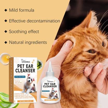 100Ml Pet Ear Cleaner Drops Remove Mites Dog Cat Ear Clean Soothing Care Itching Relief Deodorant Pet Clean Earwax Drops