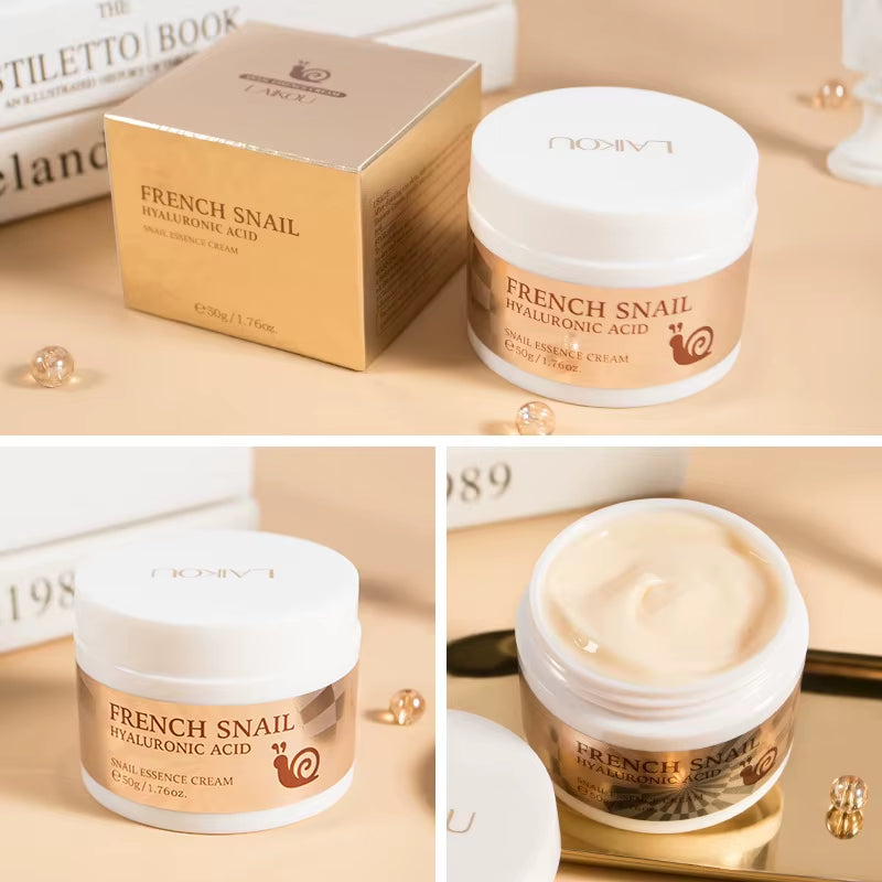 Snail Face Cream Hyaluronic Acid Moisturizer Firming Facial Cream Collagen Nourishing Serum Skin Care 50ML
