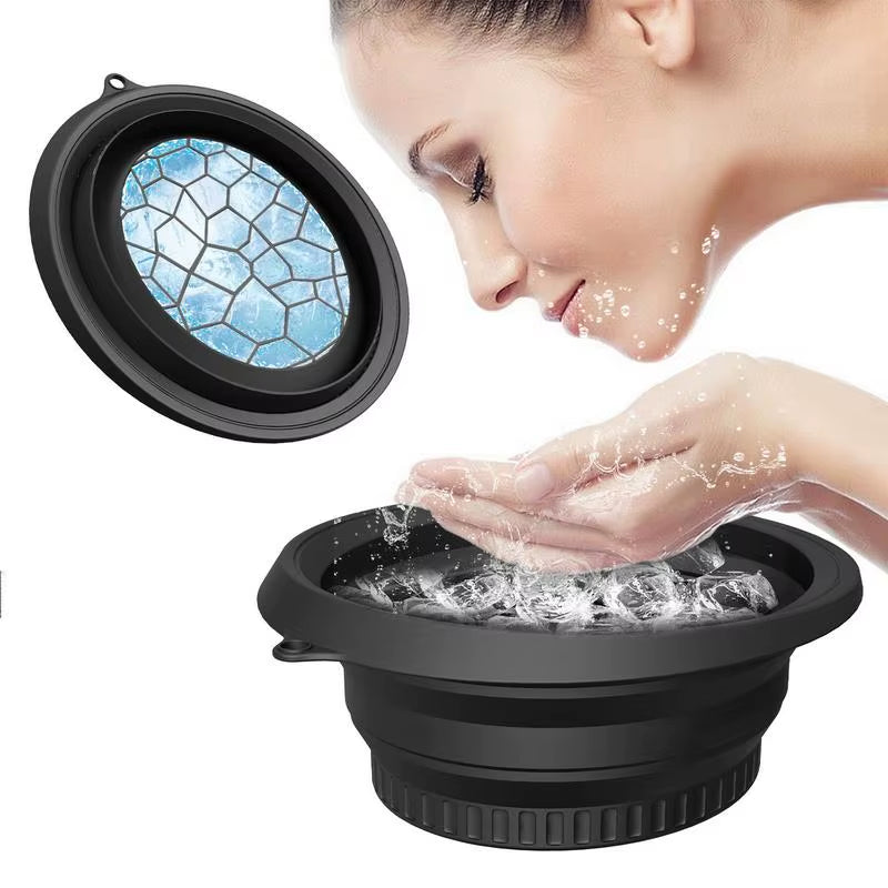 Professional Face Ice Bath Bowl for Facial Treatments - Portable Collapsible Washbasin for At-Home and Travel Skin Care