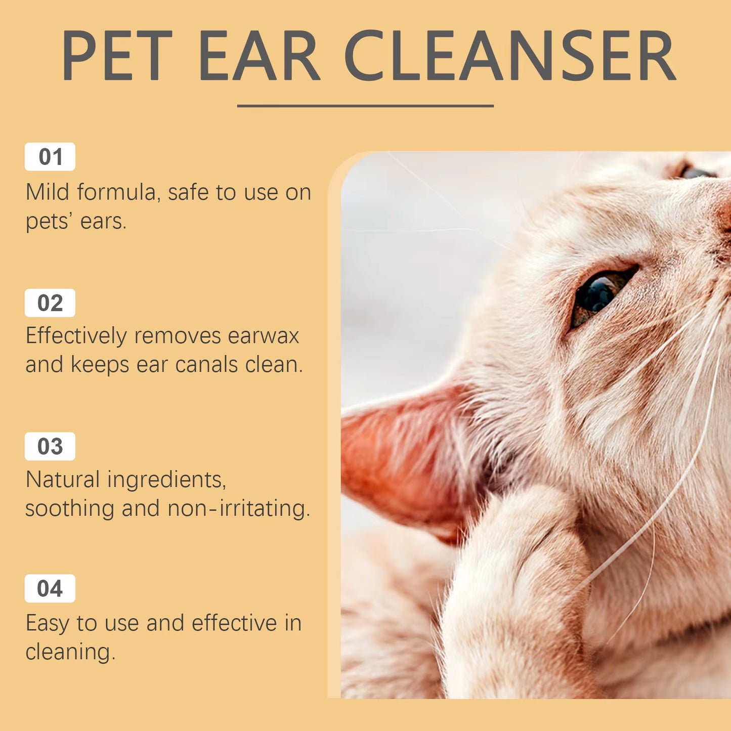 100Ml Pet Ear Cleaner Drops Remove Mites Dog Cat Ear Clean Soothing Care Itching Relief Deodorant Pet Clean Earwax Drops